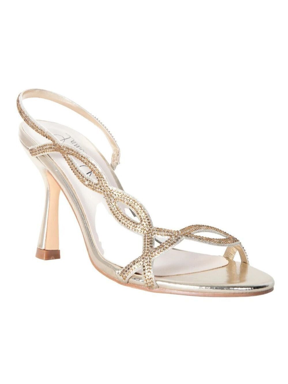 LAUREN Lorraine BNWOT sz 10 "Malaga" rhinestone slingback Gold heeled sandals